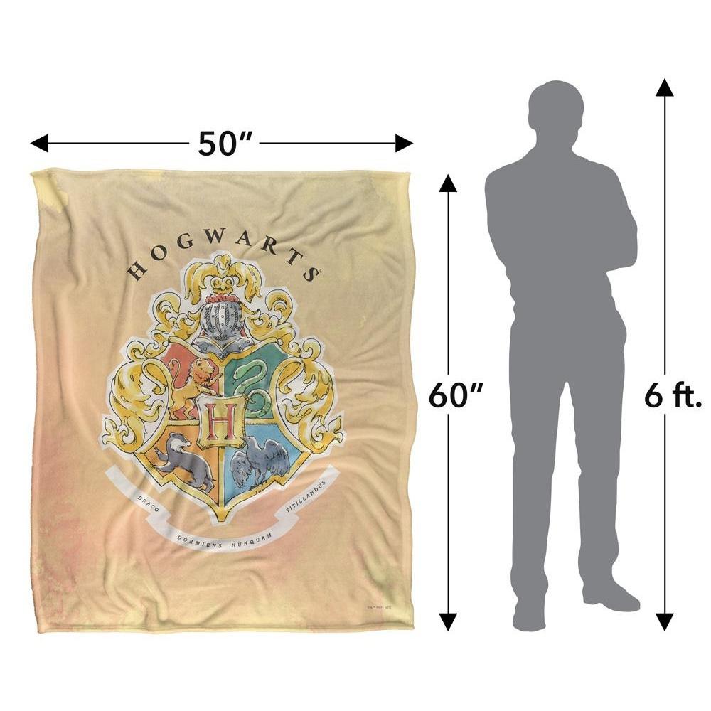 Harry Potter Silky Hogwarts Crest Supersoft Blanket