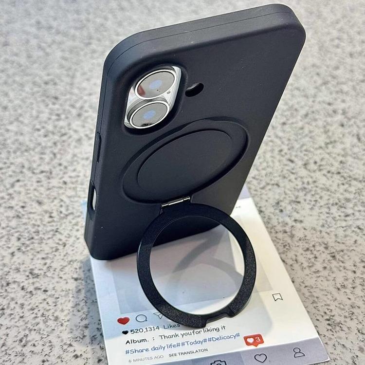 Liquid Silicone Stand Ring Holder Magnetic For Magsafe Case For iPhone 16 15 14 Plus 13 12 11 Pro Max Matte Soft Cover