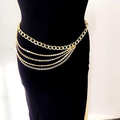 Fashion Metal Rhinestone Claw Chain Multi-layer Tassel Body Chain Versatile Geometric Chain Waist Chain