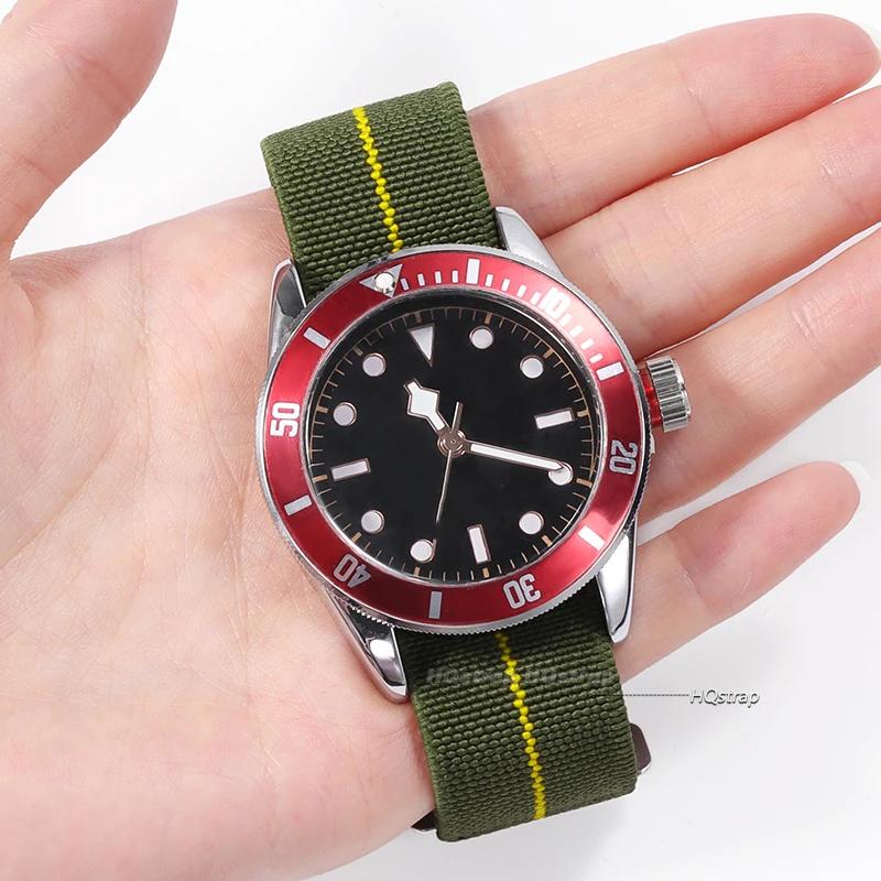 18 20mm 22mm Elastisches Uhrenarmband Nylon-Uhrenbänder Universelles Stoff-Armband für Herren Smartwatch Fallschirmtaschen-Armband für Tudor