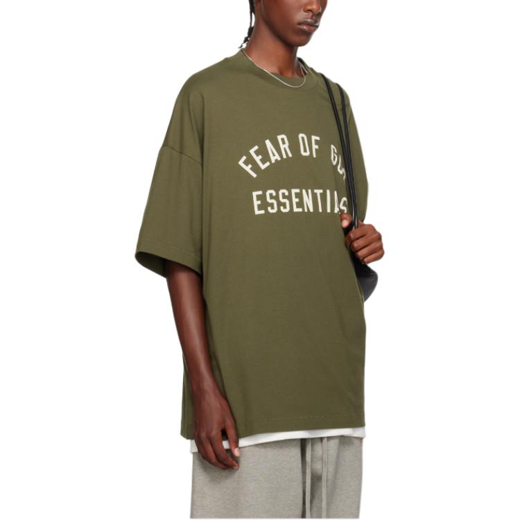 Fear of God Essentials Jersey Crewneck Tee Military Men Tops Green 125BT244195F