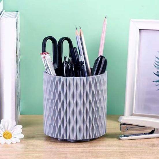 360° Rotation Makeup Brush Holder Organizer Large Capacity Brush Storage Bucket