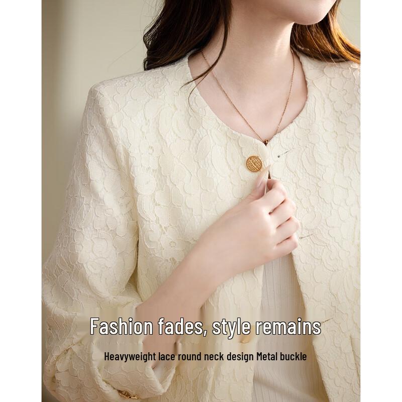 Элегантный женский короткий жакет Demana с круглым вырезом и кружевом XL