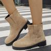 Short boots women's autumn and winter new fashion boots Martin boots women's velvet leather boots large size boots