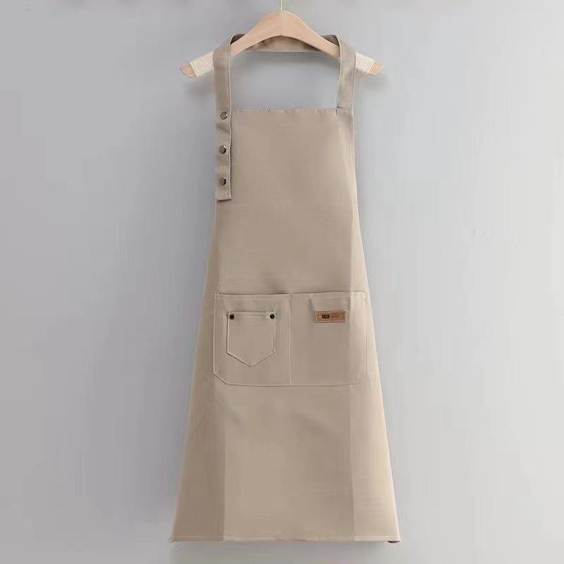 Korean Style Cotton Summer Apron: Oil-Proof, Custom Logo, High-End for Kitchen & Coffee Shops