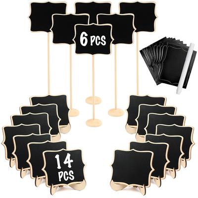20 Stück Elegante Mini-Kreidetafeln mit Staffelei-Ständer - Perfekt für Hochzeiten, Partys und Veranstaltungen - Inklusive TischNummern
