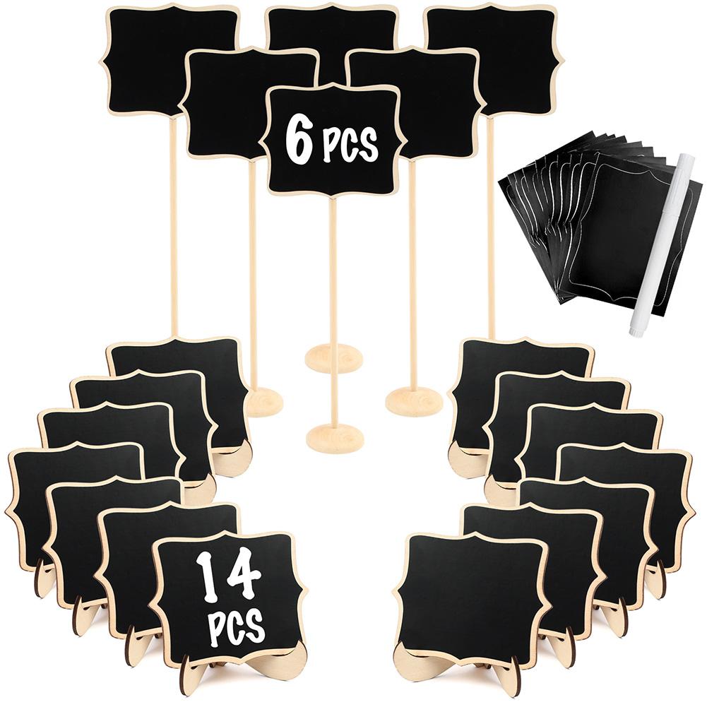 20PCS Elegant Mini Chalkboard Signs with Easel Stand - Perfect for Weddings, Parties, and Events - Includes Table Numbers