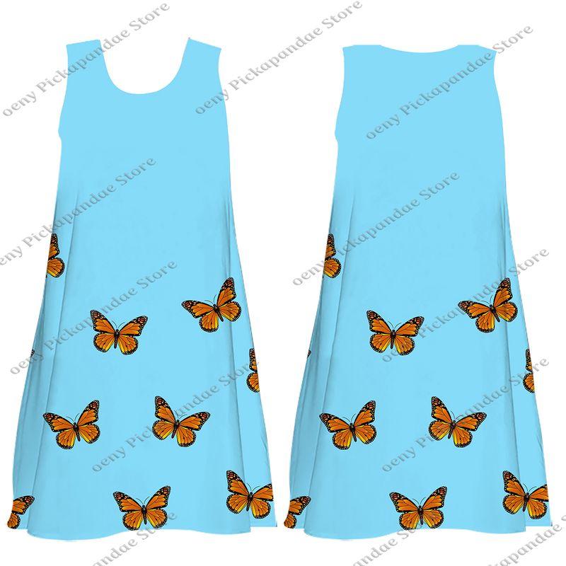 

Printed round Neck Neck off Shoulder Tank Skirt Print round Neck off Shoulder Vest Dress Color-3 XL