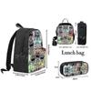 Poppy Playtime-chapter 3 Smiling Critters Student Backpack Three-piece Backpack Set (backpack + Lunch Bag + Pencil Case) 25-26