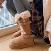 Women's Snow Boots Winter Plush Warm Cotton Shoes High Quality Suede Casual Boots Winter Warm Knee-high Boots Botas Largas Mujer