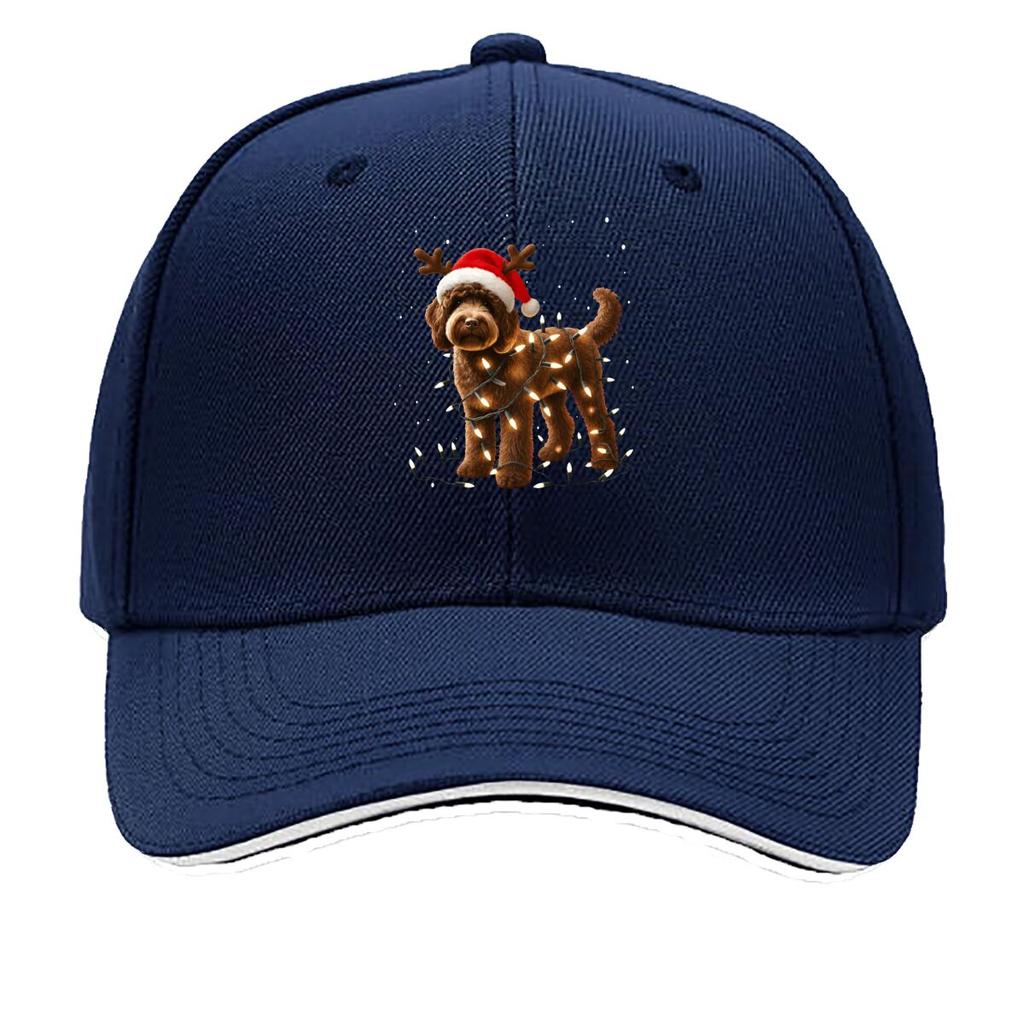 Chocolate Doodle Christmas Tracksuit Dog Sandwich Baseball Cap Sun Cap Outdoor Workouts Hat