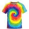 Ropa de Verano para Niños con Estampado Digital 3D, Pigmento Colorido, Holgada, Casual, Moda, Camiseta de Manga Corta