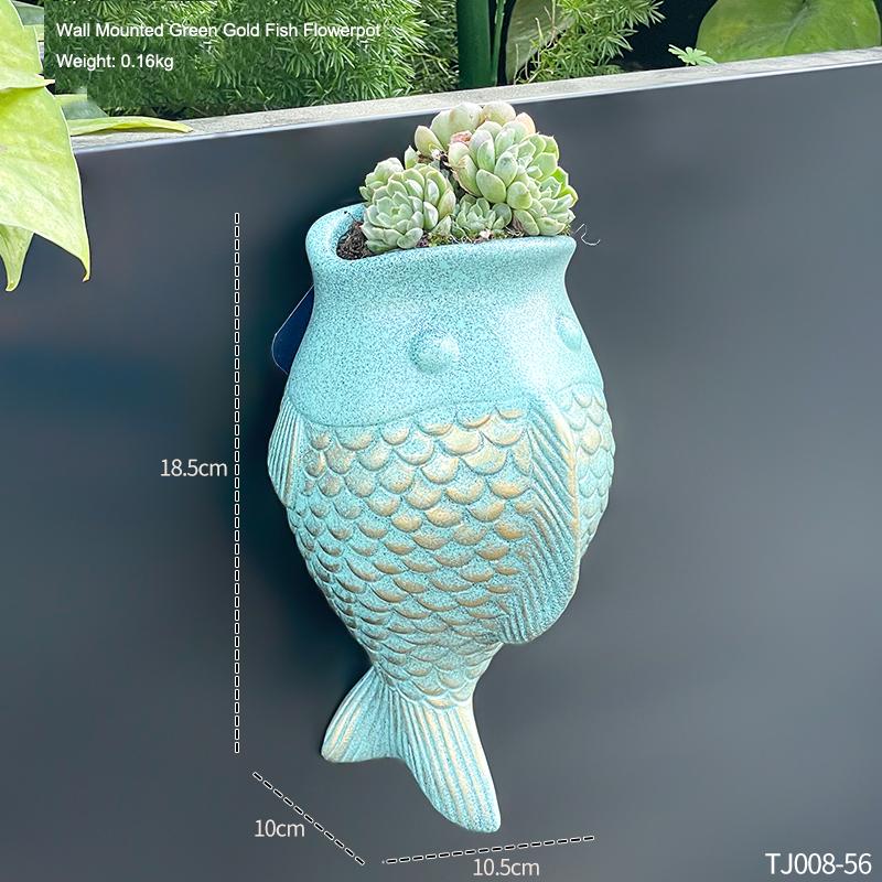

Creative Fish Flowerpot Green Potted Plants Container Home Courtyard Garden Decoration Resin Handicrafts Ornament Gift