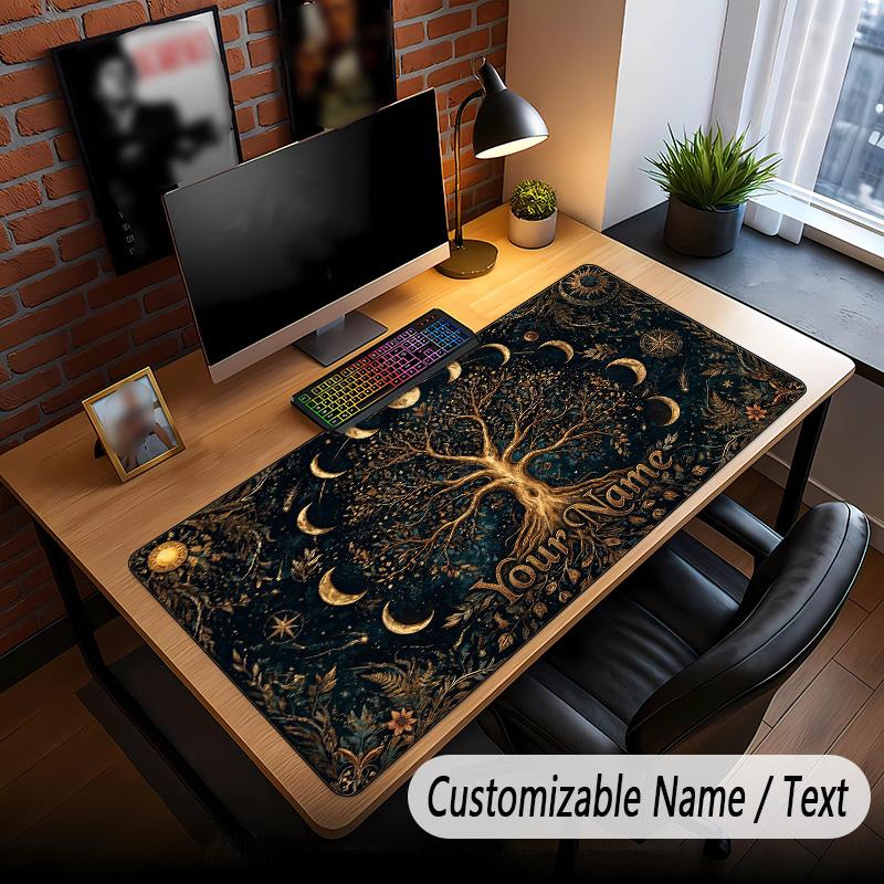 Tree of Life Theme Custom Mouse Pad Personalized With Name Text Customized Desk Mat For Office Home Decor