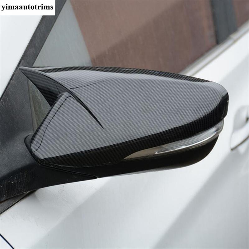 Ox Horn Blade Style Rearview Mirror Cover Trim For Hyundai Elantra Veloster 2011 - 2015 Black / Carbon Fiber Look  Accessories