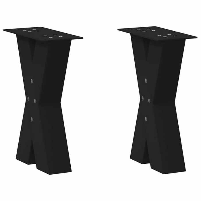 VidaXL Pieds de table basse en forme de X, 2 pièces, noir, 38 x (42-43) cm, acier 4012952