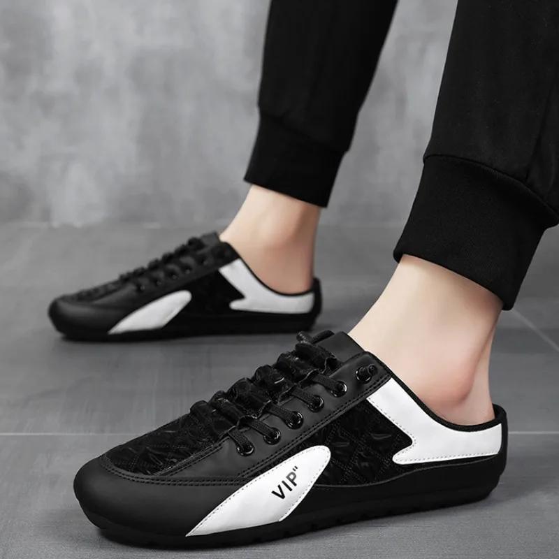 2024 Mens Shoes Fashion Half Slipper Summer Breathable Casual Shoe Outdoor Light Walking Shoe Men Sneakers Tenis Masculino