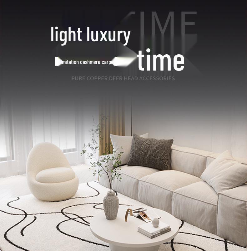 Japanese Wabi-Sabi Faux Cashmere Rug – Cool-Insulating, Water-Absorbent, Plush for Living Room, Bedroom, or Bedside Use