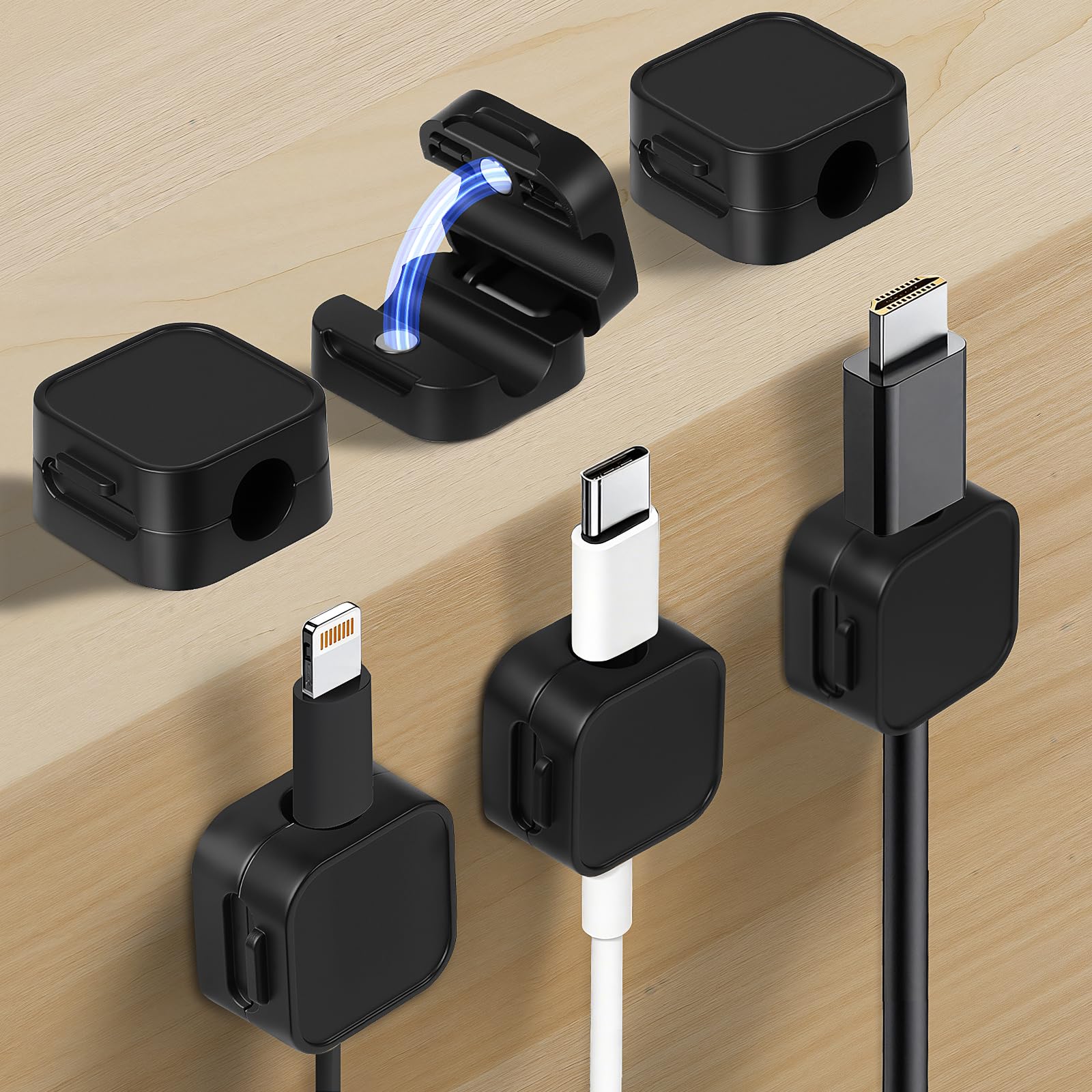 

Cmxh89 Держатель для кабелей, Подпружиненный держатель для кабелей с зажимом и магнитным зажимом, Организует кабели, Плавно регулирует кабели, Держатель для шнуров для использования на столе,