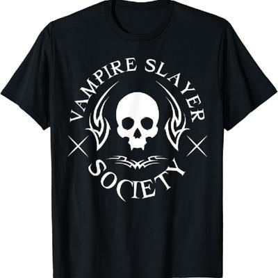 Halloween Vampirjäger Gesellschaft Vampirjäger Totenkopf Lustiges T-Shirt