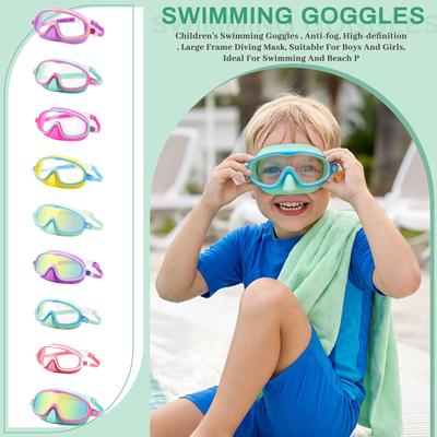 Children's Swimming Goggles , -fog, High-definition , Large Frame Diving Mask, Suitable For Boys And Girls, Ideal For Swimming And Beach P