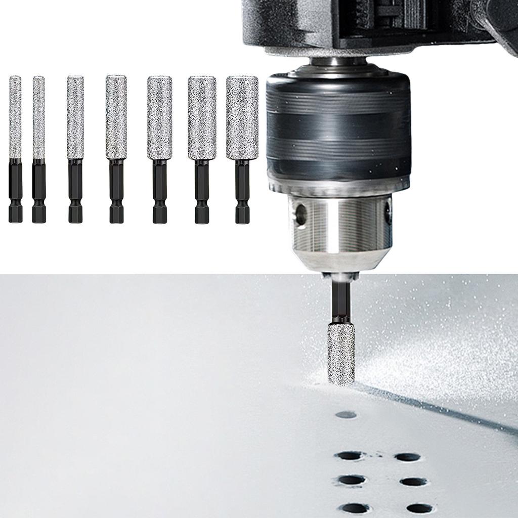 4/7Pcs 2-in-1 Shank Brazing Hole Opener Anti-wear Diamond Drill Bit Set Vitrified Tile Holes Openers for Drilling and Grinding