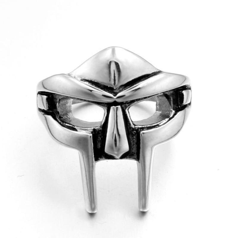 Goth Hip Hop MF DOOM masque anneaux pour hommes gladiateur Style Punk égyptien pharaon mâle anneau classique rétro bijoux accessoires de fête