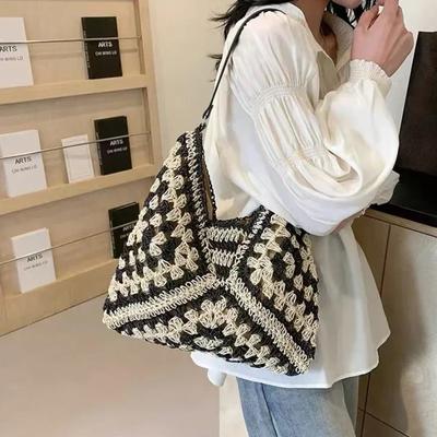 Dames Weven Clutches Top-handvat Tas Grote Draagbare Schoudertas Zomer Strand Portemonnees Shopper Satchel Vrouwelijke Draagtassen Handtassen