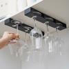 2Pcs Goblet Hanging Rack No Drill Wine Glass Holder Space-Saving Under Cabinet Mount for Home Hotel Restaurant Bar