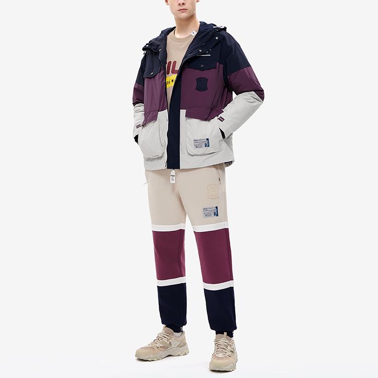 FILA X MIHARA FW22 Woven Hooded Two-Piece Jacket Men jackets Cactus-Gray Pink F11M243701F-LP