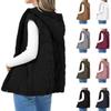 Hooded Puffer Vest Women Lightweight Quilted Coats Vests Zipper Sleeveless Jackets Puffy Down Outwears  Pockets
