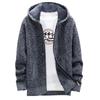 Men's Fall And Winter Casual Sweater Jacket Warm Knit Sweater Hooded Hoodie