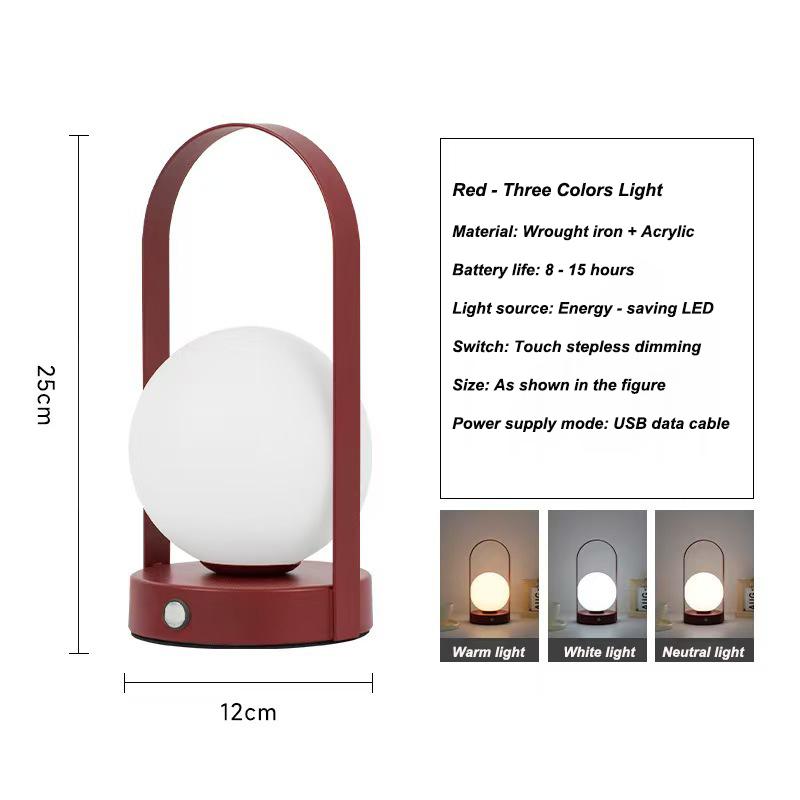 Portable Modern Nordic 5V Night Light Table Lamp Minimalist Body Metal for Bedroom Home Outdoor Camping Decoration Custom DC
