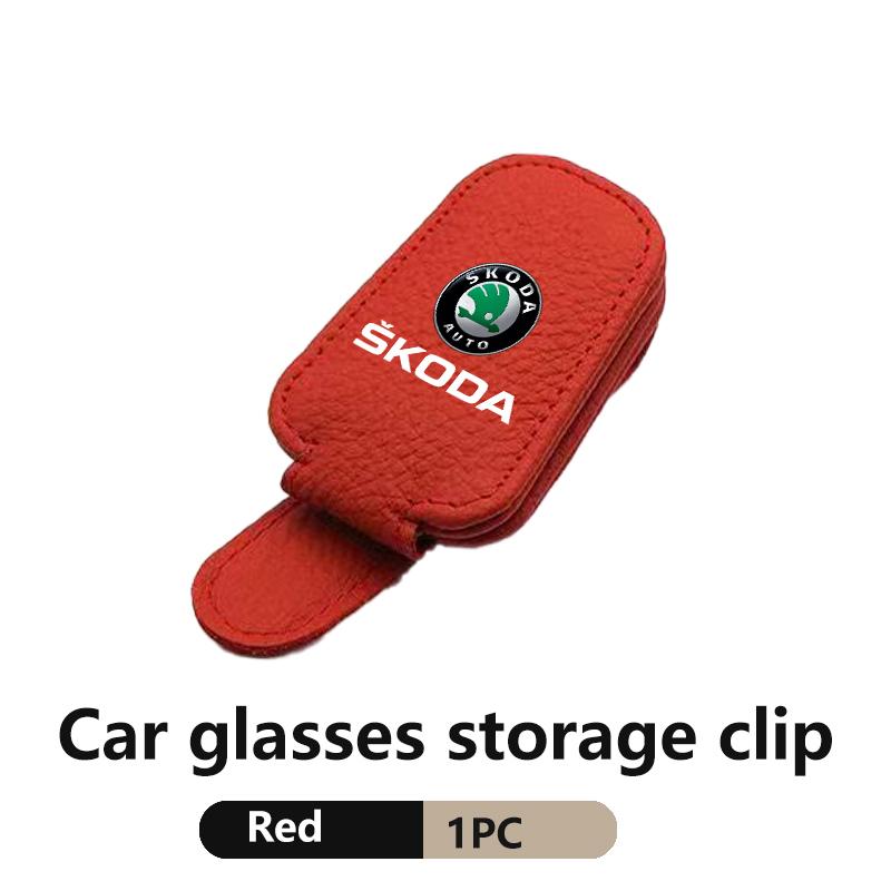 For Skoda Multifunctional Car Sun Visor Glasses Holder Sunglasses Clip Fabia Kamiq Superb Scala Enyaq-iV MK3 VisionS Yeti fsjn24