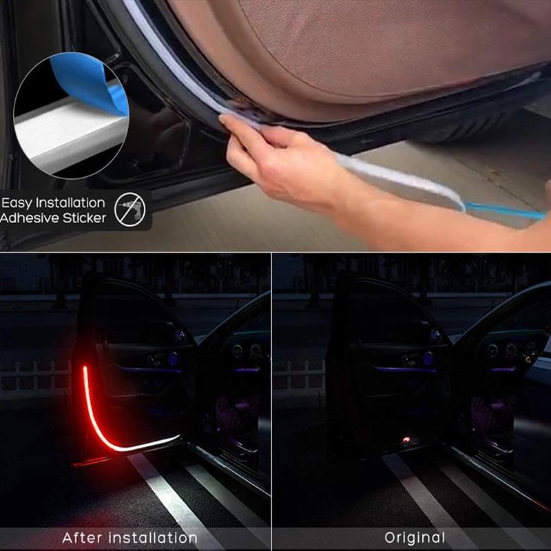 Car Interior Door Decoration Welcome Light Strips LED Warning Light 12V 120cm LED Opening Warning LED Ambient Lamp Strip
