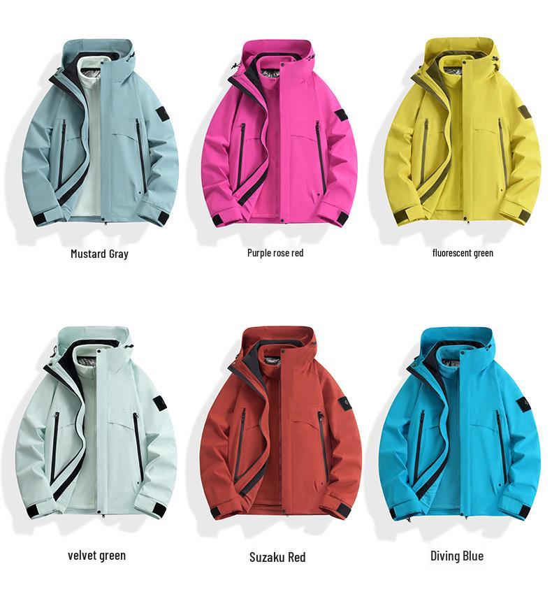 2025 Unisex 3-in-1 Windproof Waterproof Outdoor Jacket for Autumn & Winter Mountaineering