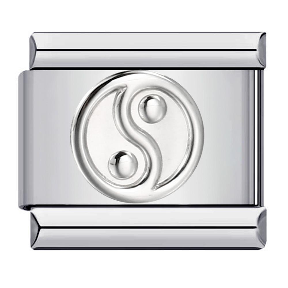 26 English A-Z Letter Name Custom Silver Color 9mm Link Charms Italian Stainless Steel Bracelet DIY Jewelry Making Hand Chain