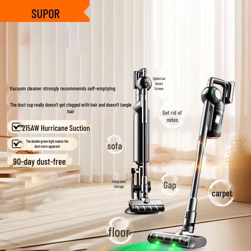 SUPOR Cordless Handheld Dust Mite Vacuum with Self-Emptying Base