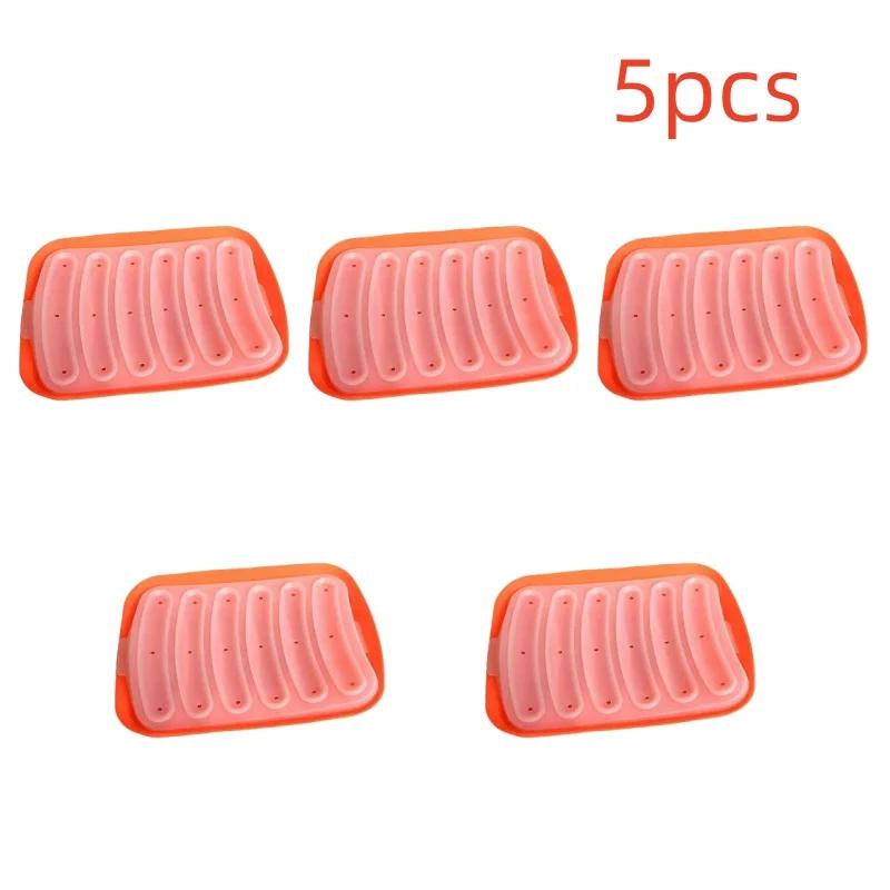 Silicone Sausage Mould  Home Ham Hot Dog Making Tray Household Cake Baking Molds with Lid Kit Tools