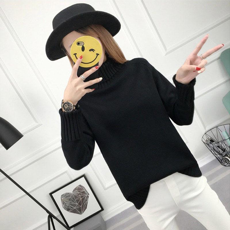 

Студентський светр з довгими рукавами Жіноче базове пальто Корейська версія Вільний пуловер з високим коміром Жіночий осінньо-зимовий светр Новий стиль XXL