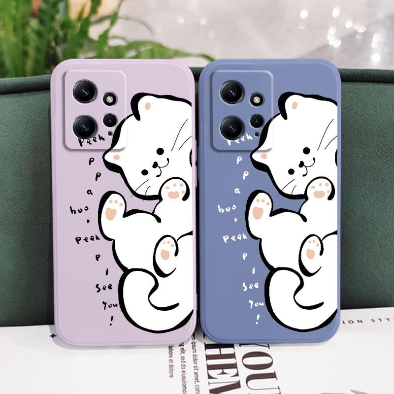 English White Cat Phone Case For Xiaomi Redmi Note 15 Pro Plus 4G 5G Silicone Cover