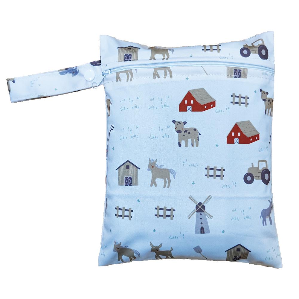 20x25CM Cartoon Print Waterproof Storage Bag - Single Pocket, Wet/Dry, for Baby Stroller