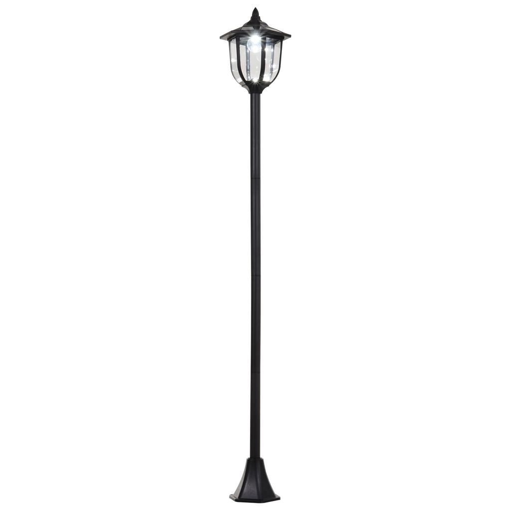 Outdoor Solar Floor Lamp, LED Lantern, 60 Lumens, 26 x 26 x 177 cm, Black