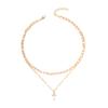 Cross sweater neck chain European and American jewelry women's autumn and winter full of diamonds fashionable personality simple stacking necklace