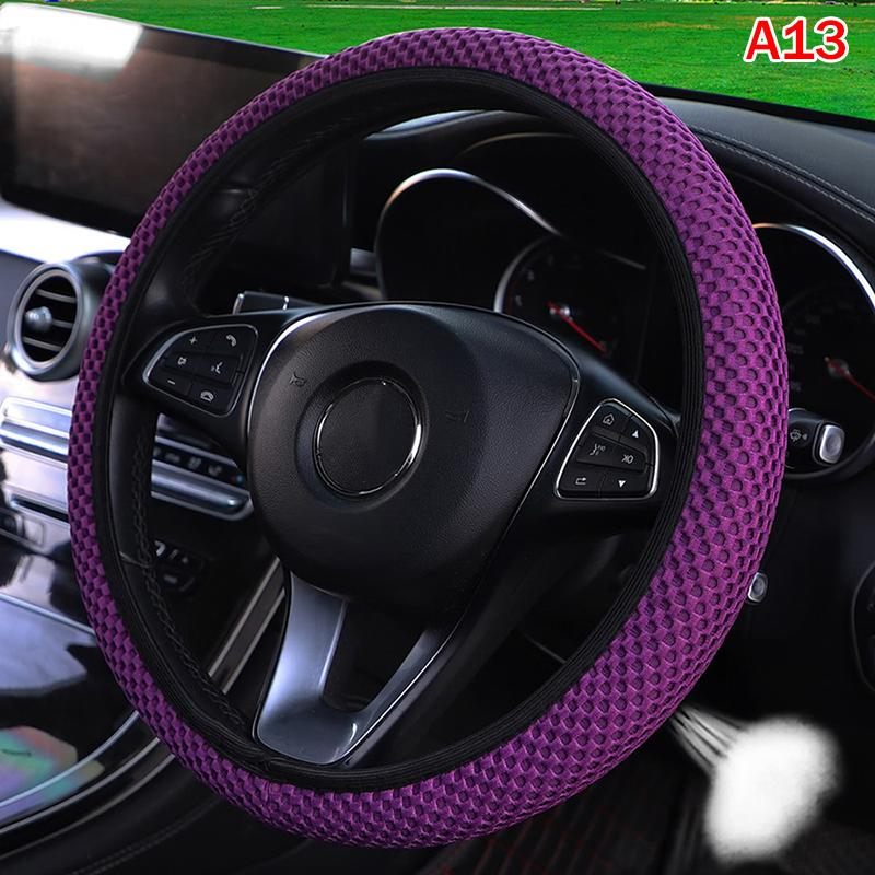 Universal Car Steering Wheel Protective Cover Breathable Elastic Band Anti Slip Flax Suitable 38Cm Four Seasons