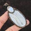 Blue Lace Agate Pendant Rainbow Moonstone Pendant Copper Wire Wrapped Pendant Handmade Jewelry Gemstone Pendant Copper Wire Wrapped Jewelry