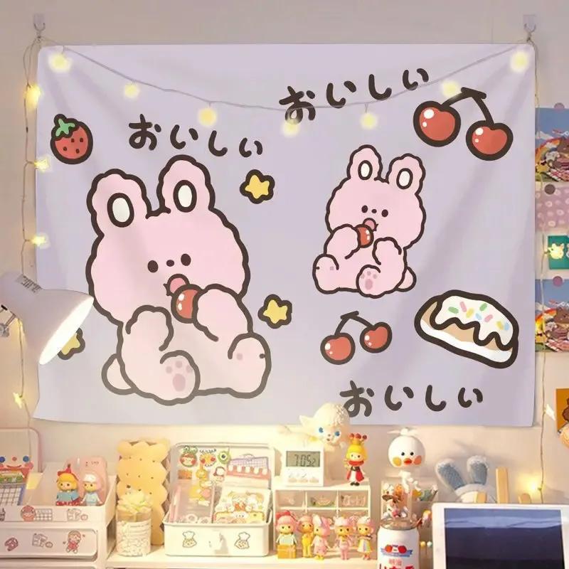 Cute Rabbit Decorative Tapestry Office Living Room Decor Home Wall Tapestry