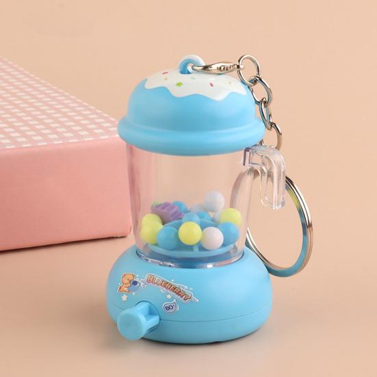 Kids Manual Juice Press Gashapon Keychain Simulation Extractor Toy with Spinning Balls Mini Backpack Charm for Boys Girls