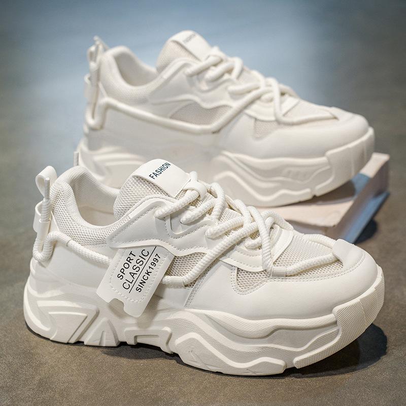 Осенние белые кроссовки новые дышащие папины кроссовки платформа 39 бежевый