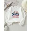 European sizes Girls' Long-Sleeve Round Neck Sweatshirt With Printed Design, Casual And Versatile For Everyday Wear, Commuting, Vacation, And Sports.